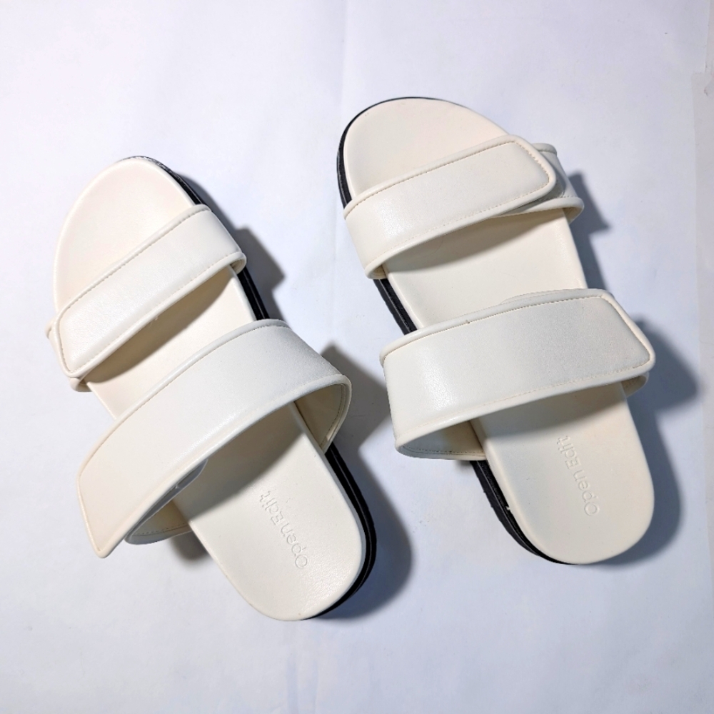 White open edit white vegan slides sz. 8